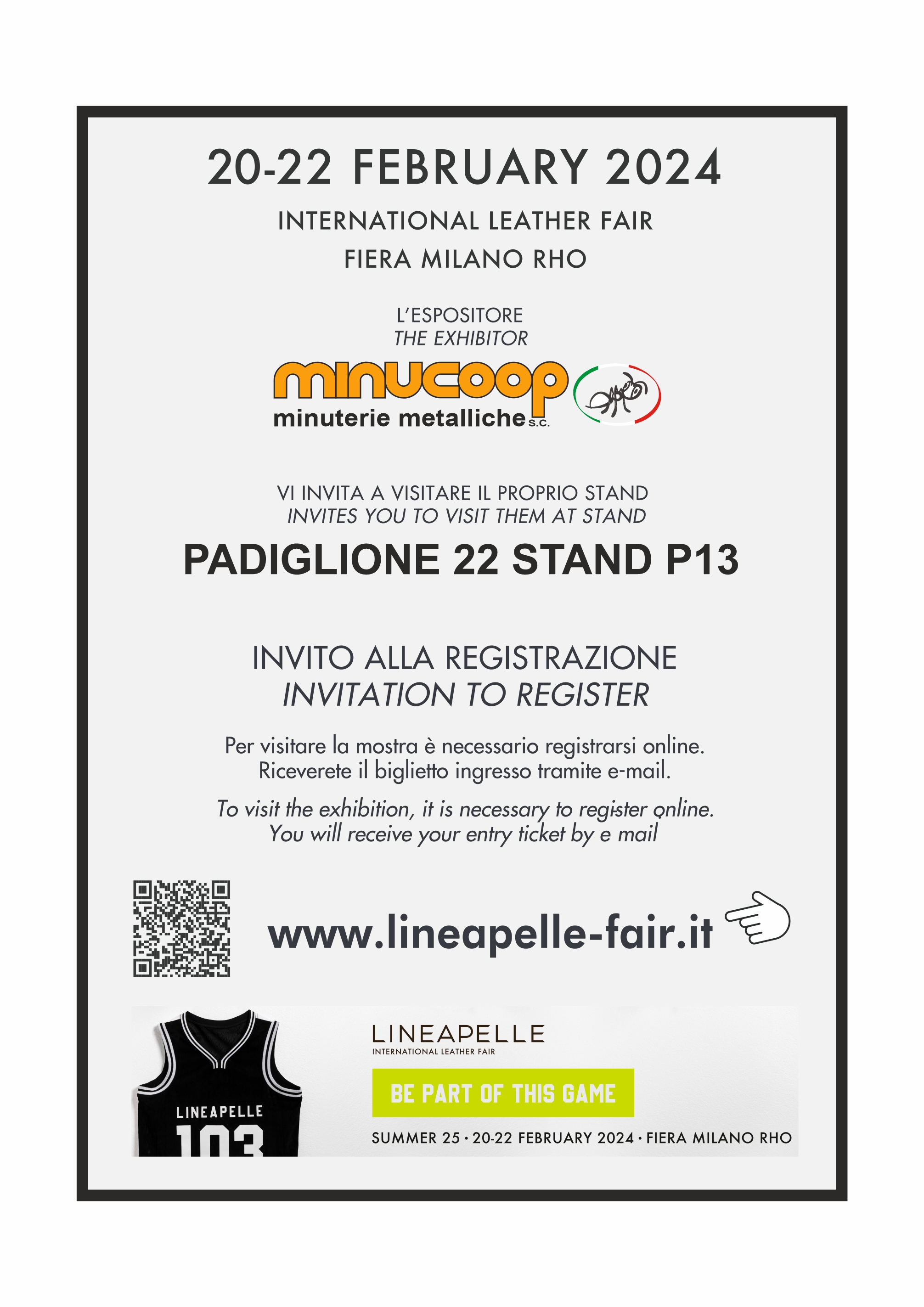 Minucoop s.c. è presente alla fiera lineapelle febbraio 2024